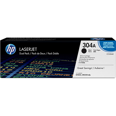 304A Dual Pack Black Print Cartridges (2 x 3,500 Pages) 